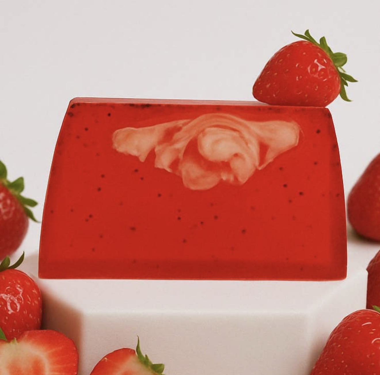 Lot de 10 tranches de savon fraise des bois