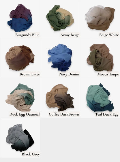 Lot de 2 hijabs dégradé