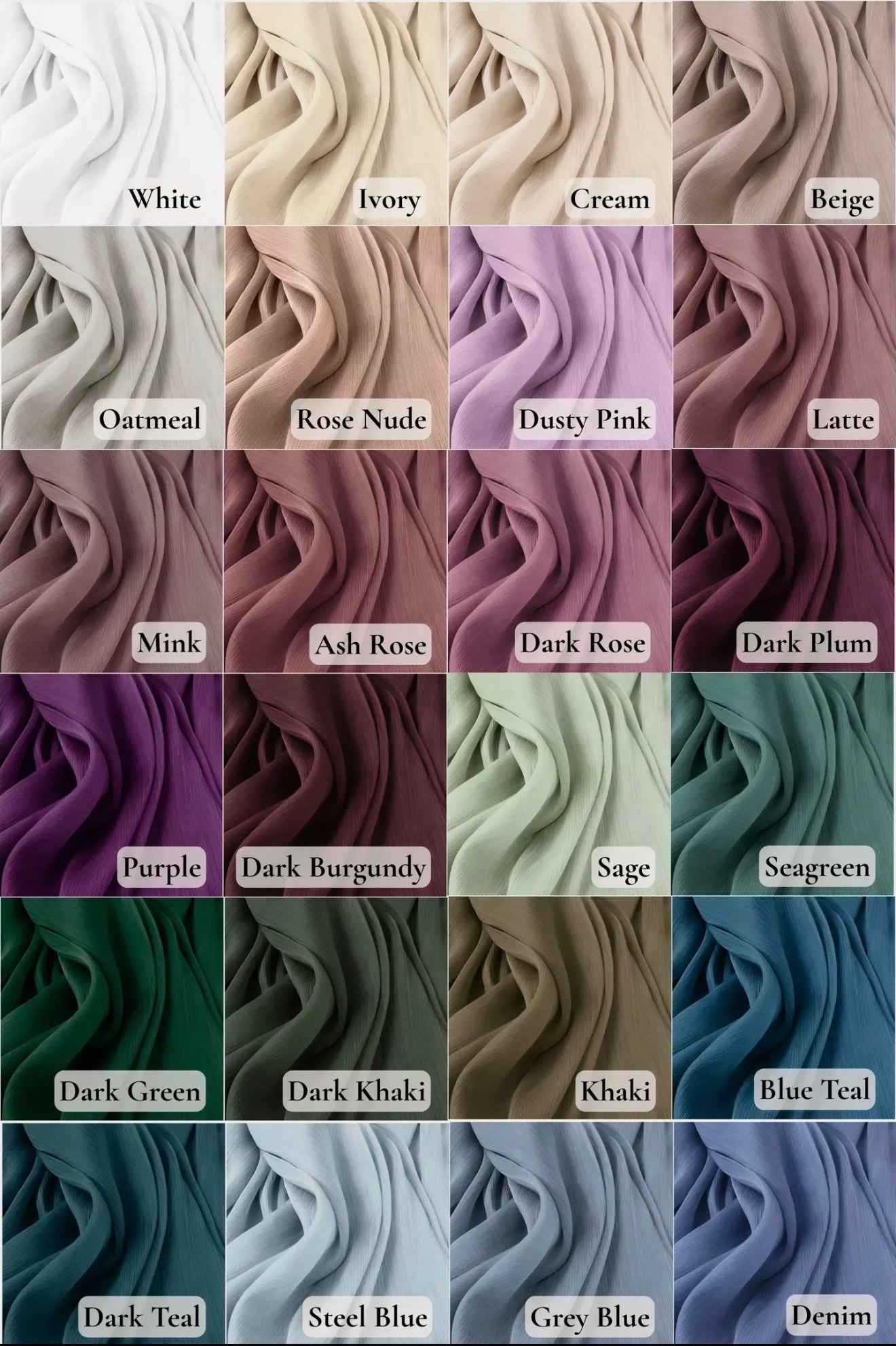 Lot de 2 hijabs en satin côtelé