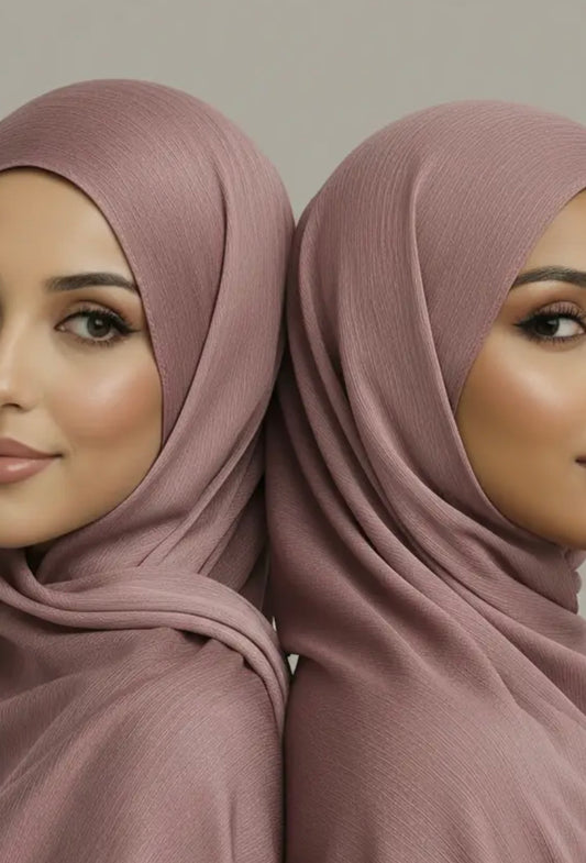 Lot de 2 hijabs en satin côtelé