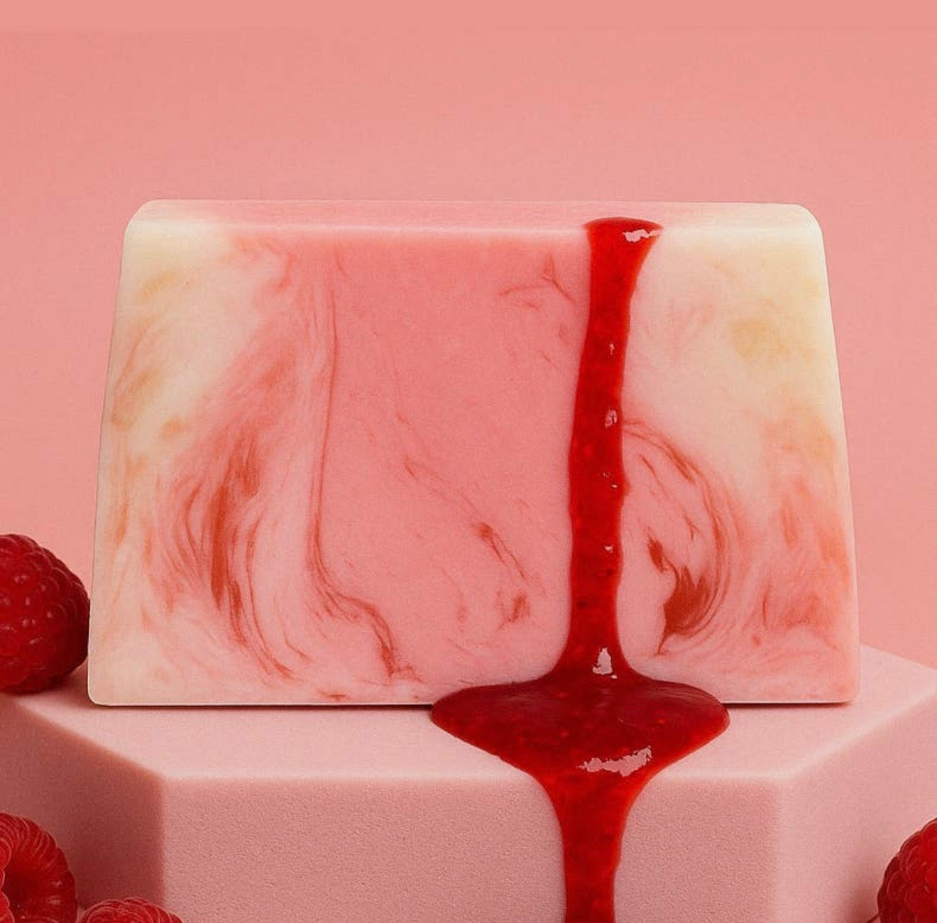 Lot de 10 tranches de savon framboise sucrée