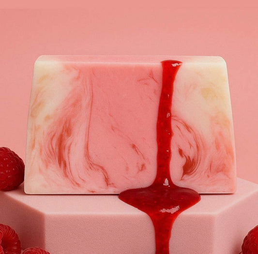 Lot de 10 tranches de savon framboise sucrée