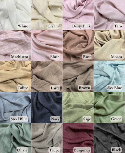 Lot de 2 hijab en satin froissé