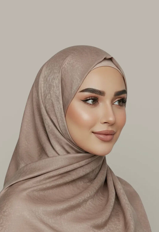 Lot de 2 hijab en satin froissé